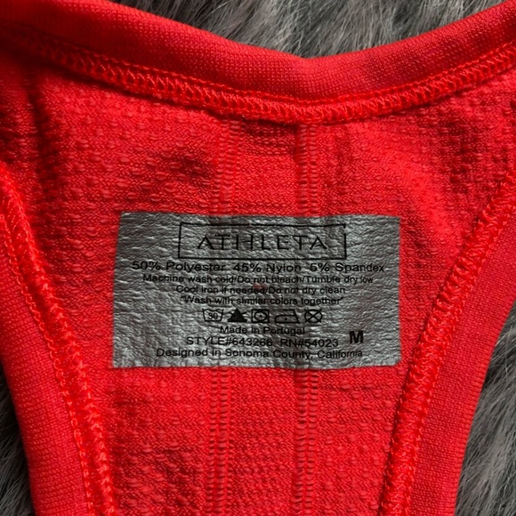 Athleta fastest track ruched tank top in neon orange. Size M - Picture 5 of 7